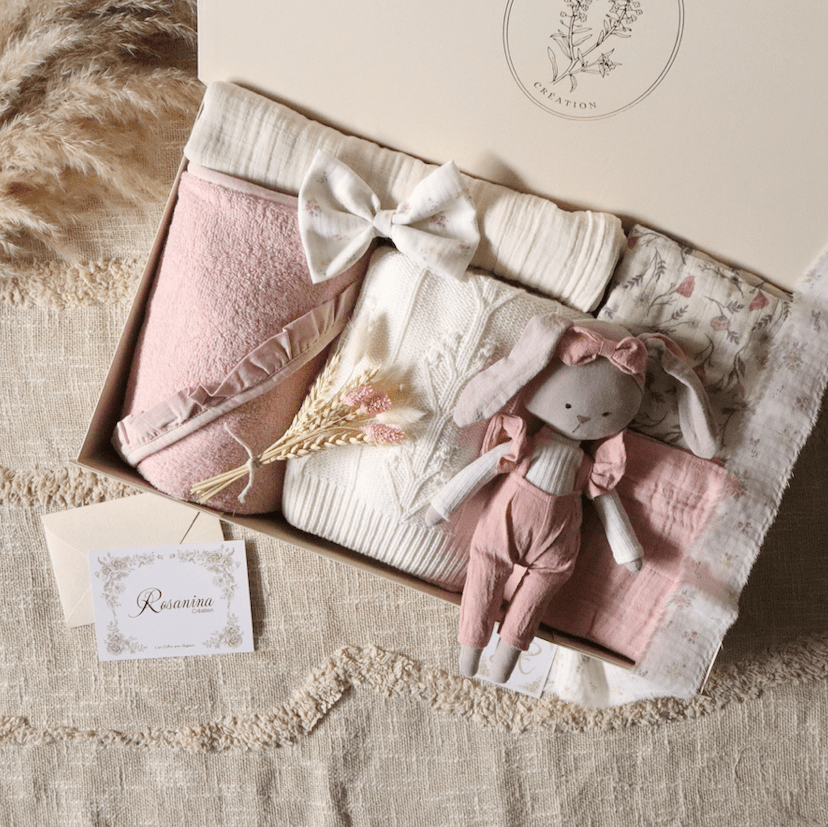 Coffret Prestige Rosanina cadeau de naissance personnalisé