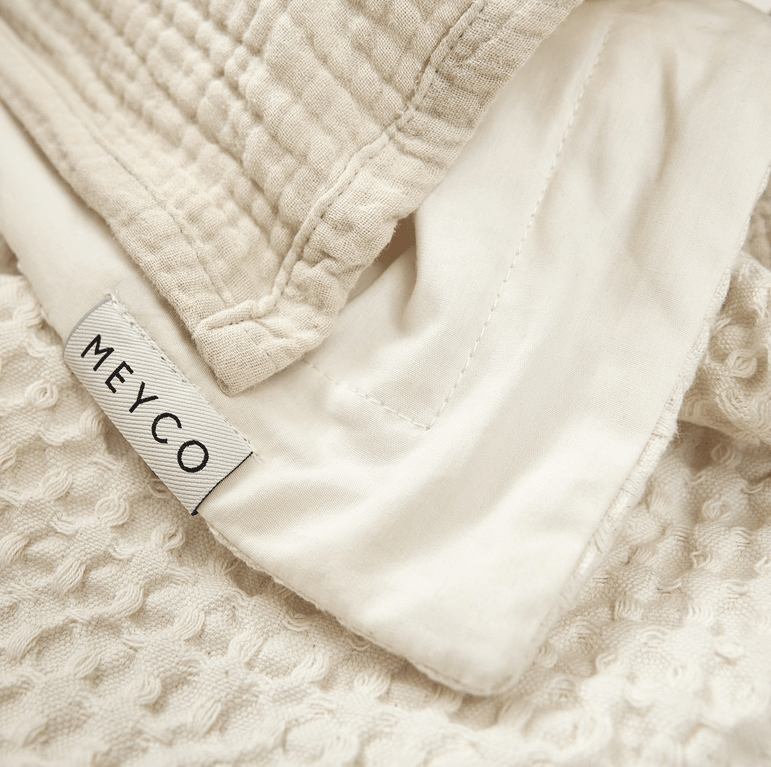 Couverture bébé Gaufre Nature Meyco Baby en coton beige