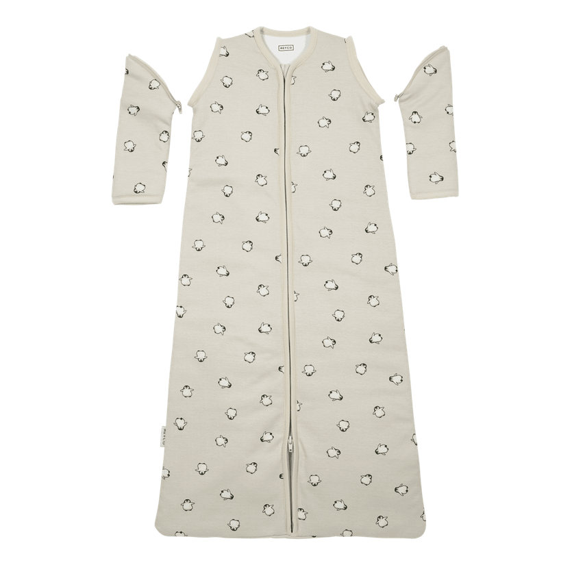 Gigoteuse bébé Penguin Soft Sand Meyco Baby 60 cm avec manches amovibles