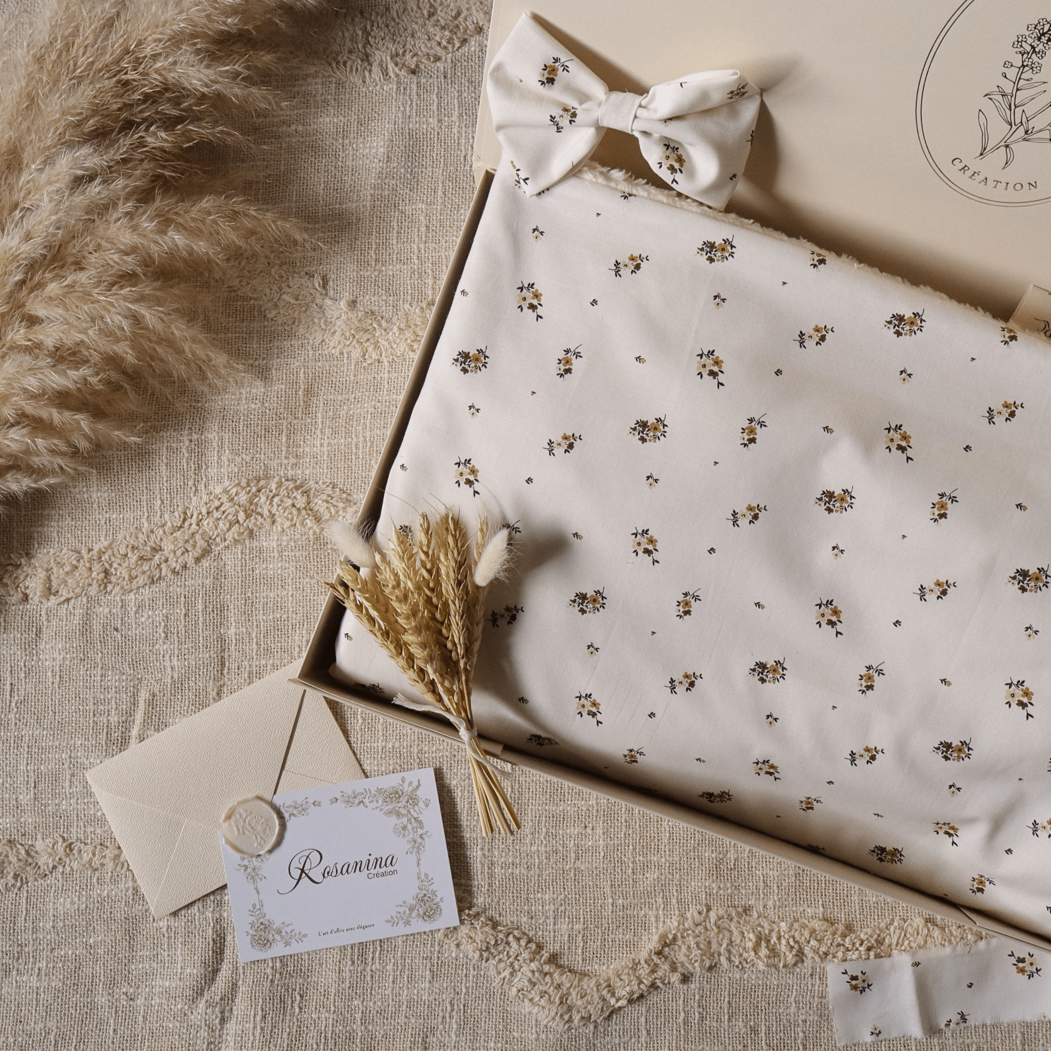 Coffret couverture d'appoint Atelier - Louise - cadeau naissance prêt à offrir - Rosanina Création