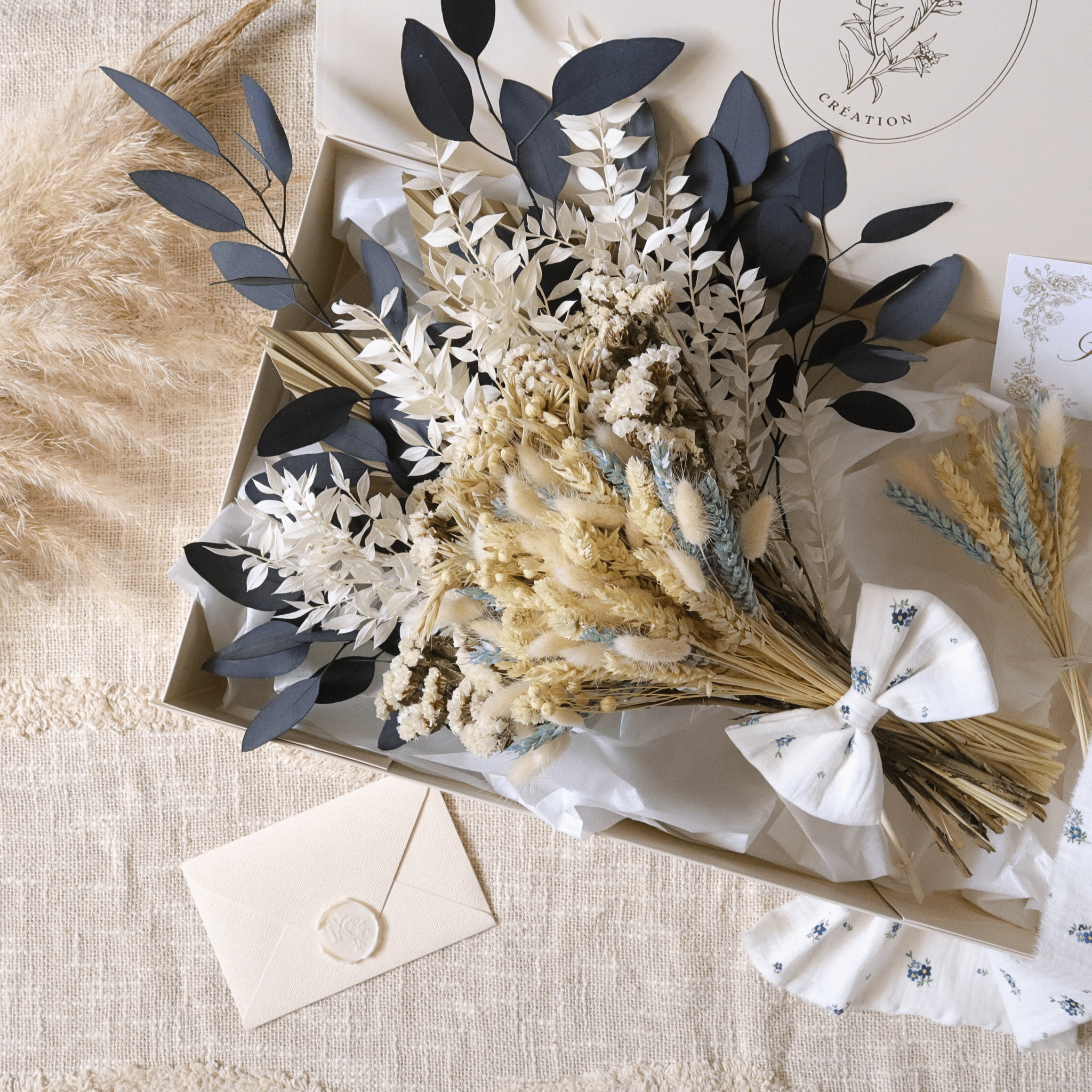 Coffret Bouquet Prestige - Fiona - cadeau naissance prêt à offrir - Rosanina Création