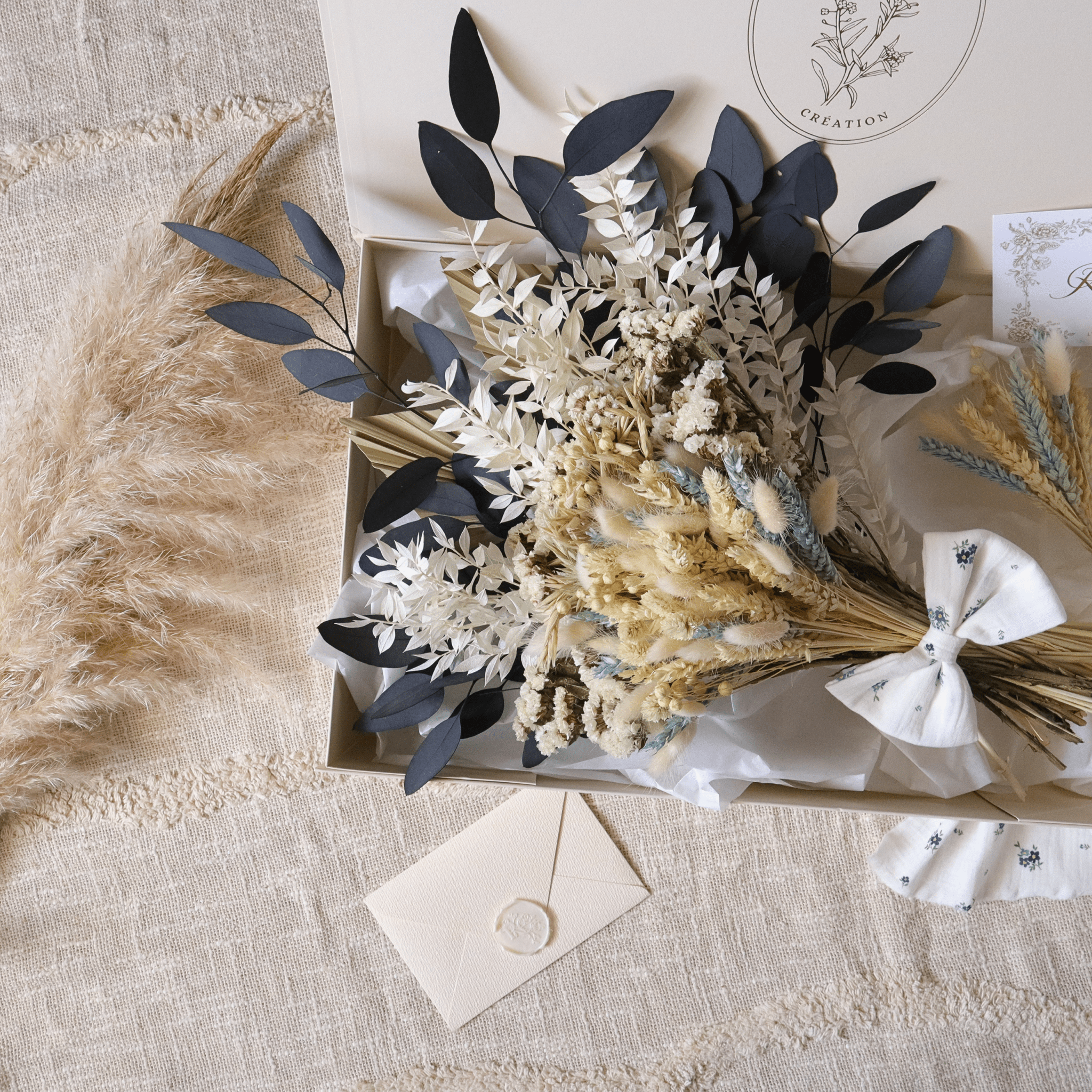 Coffret Bouquet Prestige - Fiona - cadeau naissance prêt à offrir - Rosanina Création