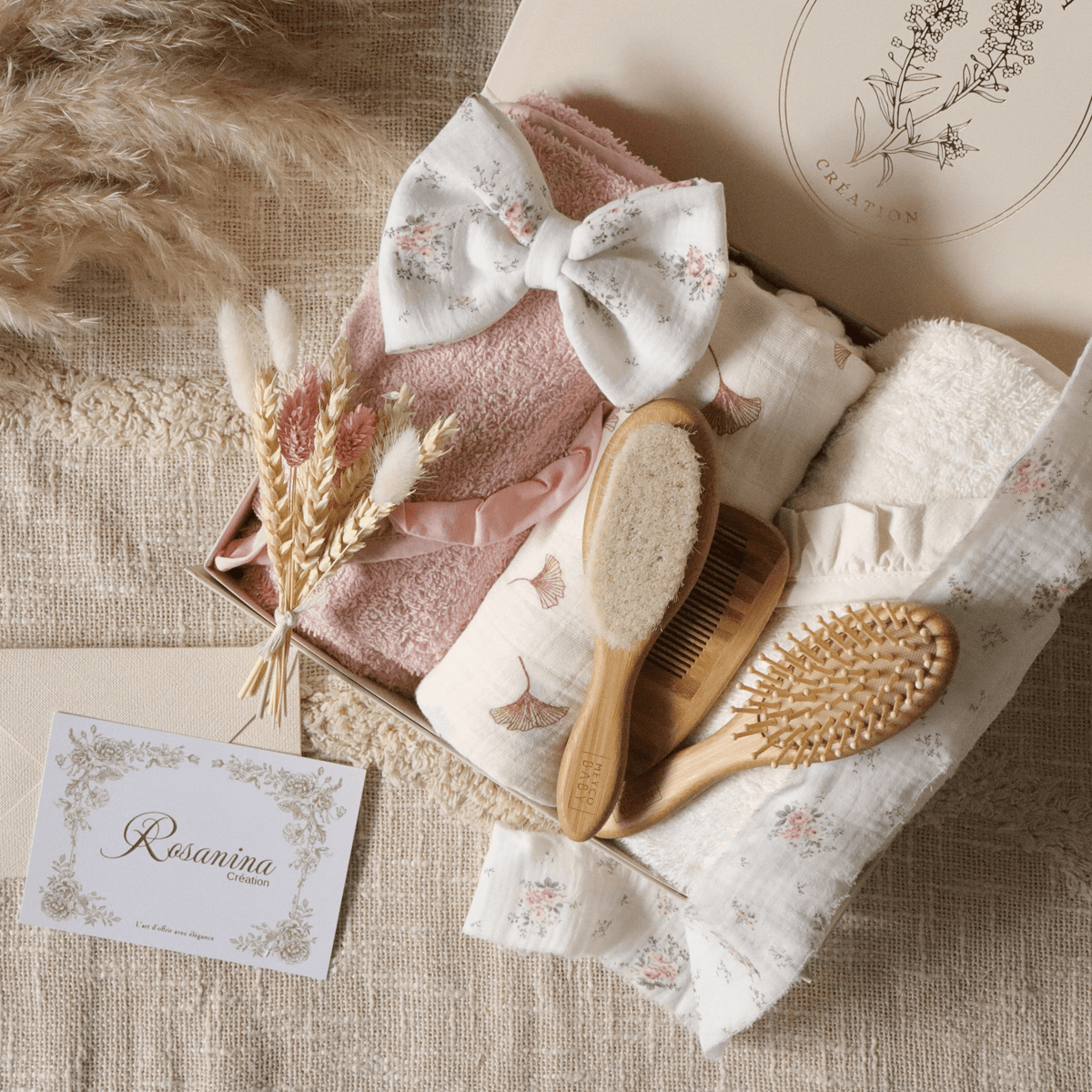 Coffret Petite Attention Prestige - Opale - cadeau naissance prêt à offrir - Rosanina Création