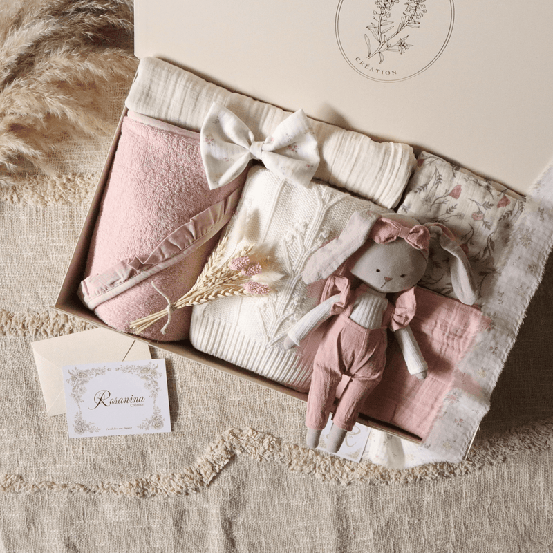 Coffret naissance Essentiel - Gladys - cadeau naissance prêt à offrir - Rosanina Création