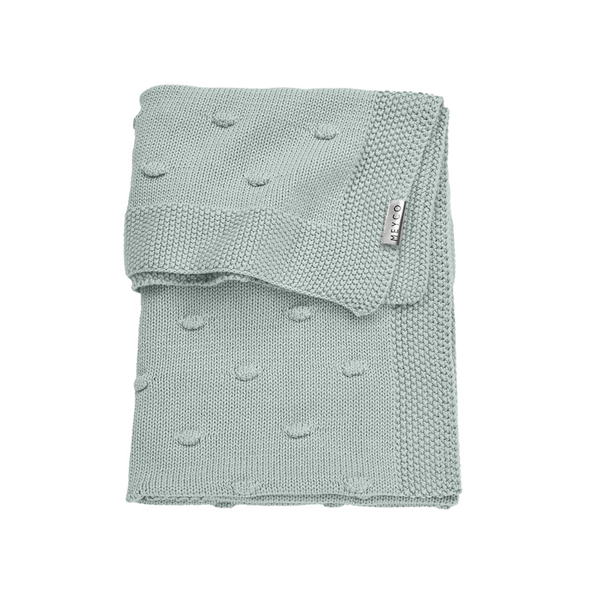 Couverture bébé Nœuds Stone Green 75 x 100 cm en coton