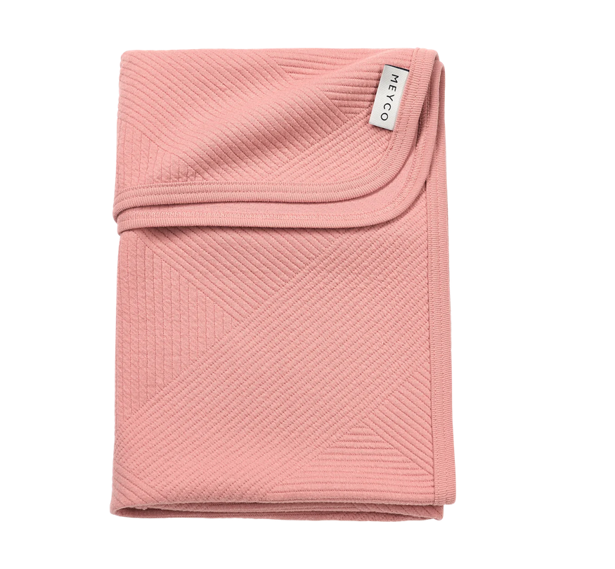 Couverture bébé Pure Rose en tricot jacquard 75 x 100 cm