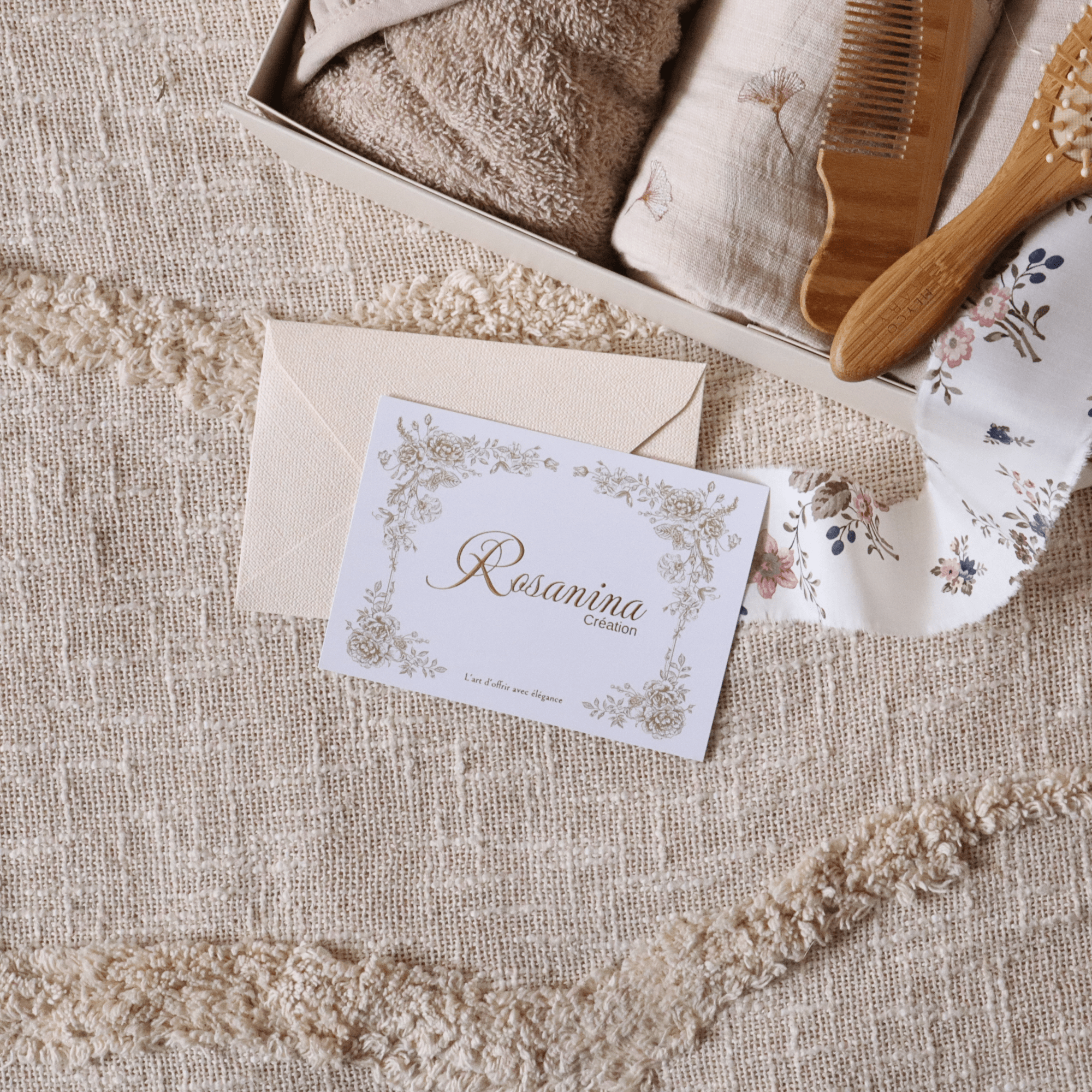 Coffret Petite Attention Signature - Rosanina Liberty© - cadeau naissance prêt à offrir - Rosanina Création
