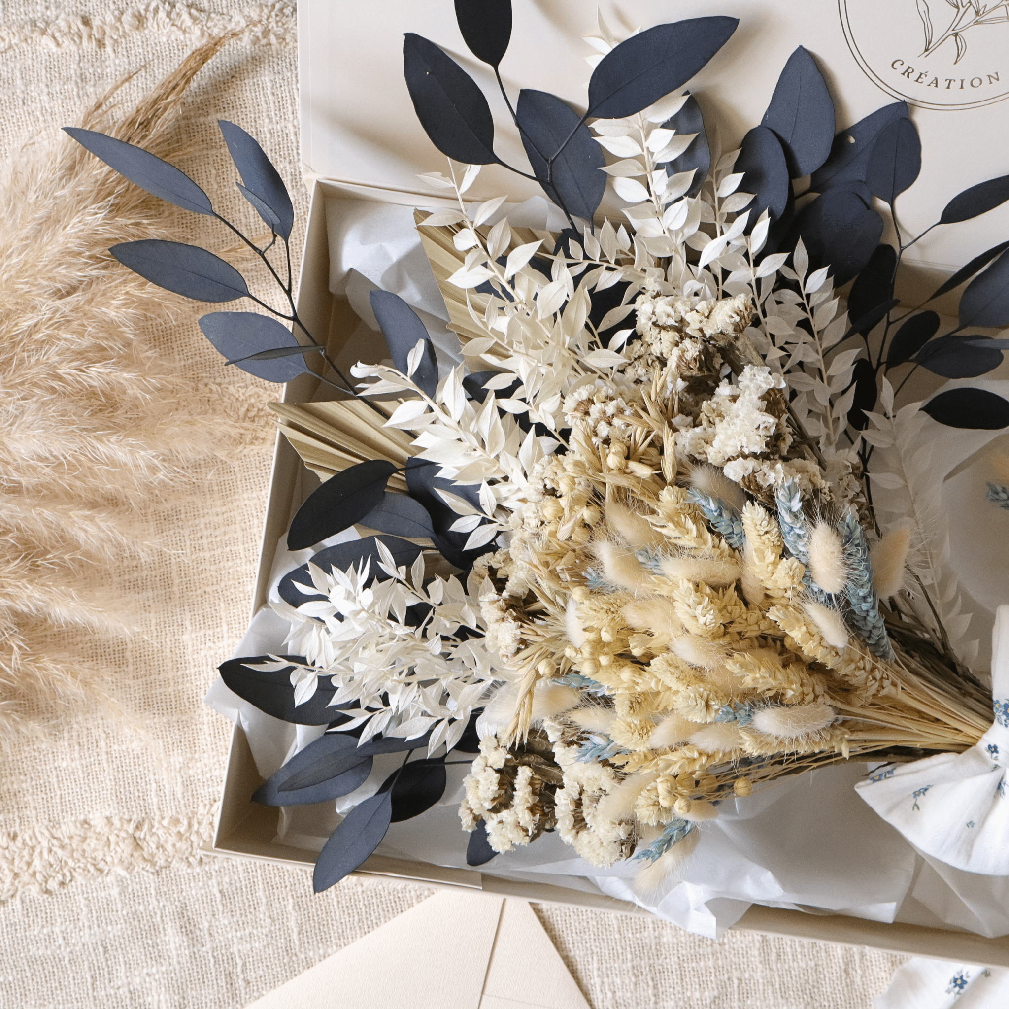 Coffret Bouquet Prestige - Fiona - cadeau naissance prêt à offrir - Rosanina Création