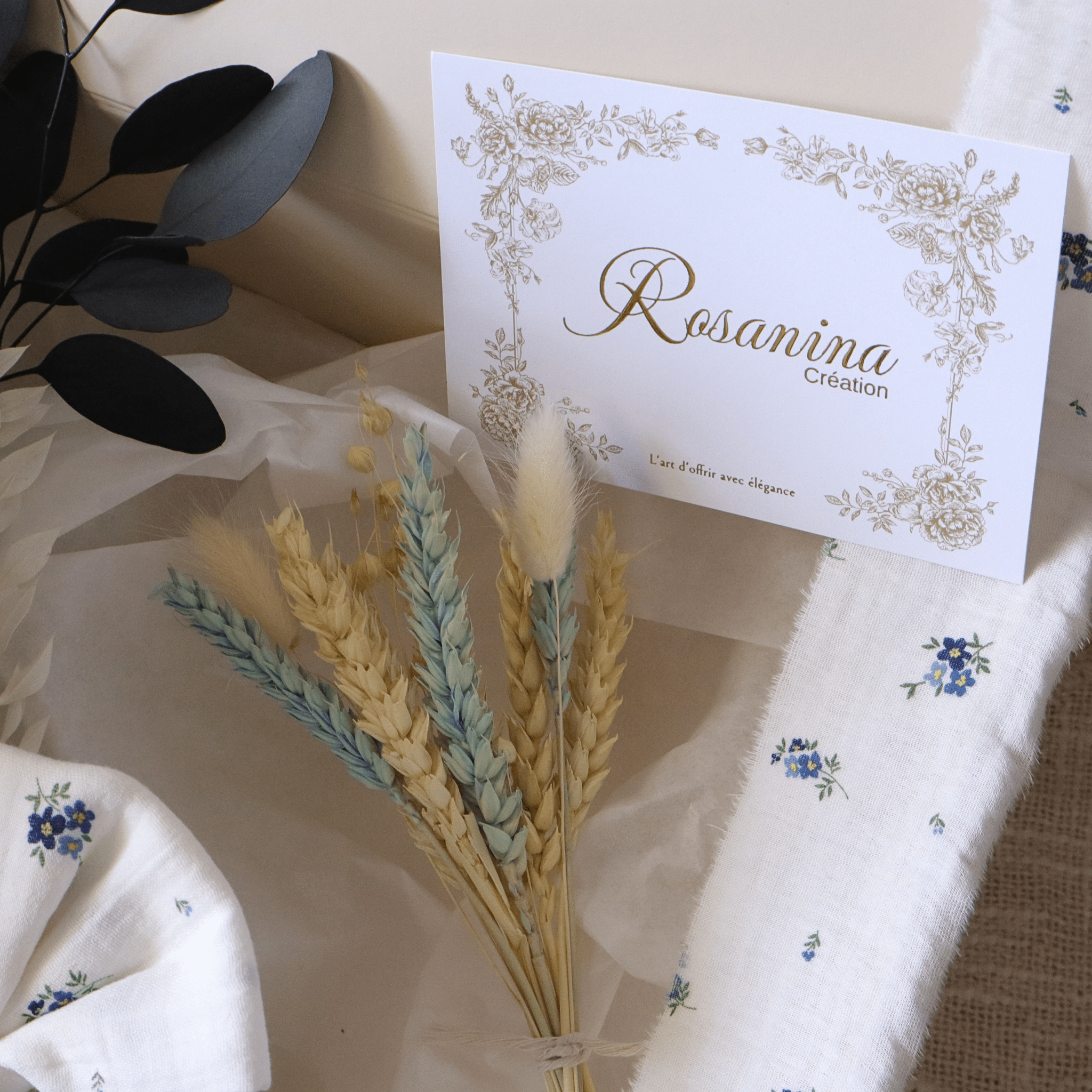 Coffret Bouquet Prestige - Fiona - cadeau naissance prêt à offrir - Rosanina Création