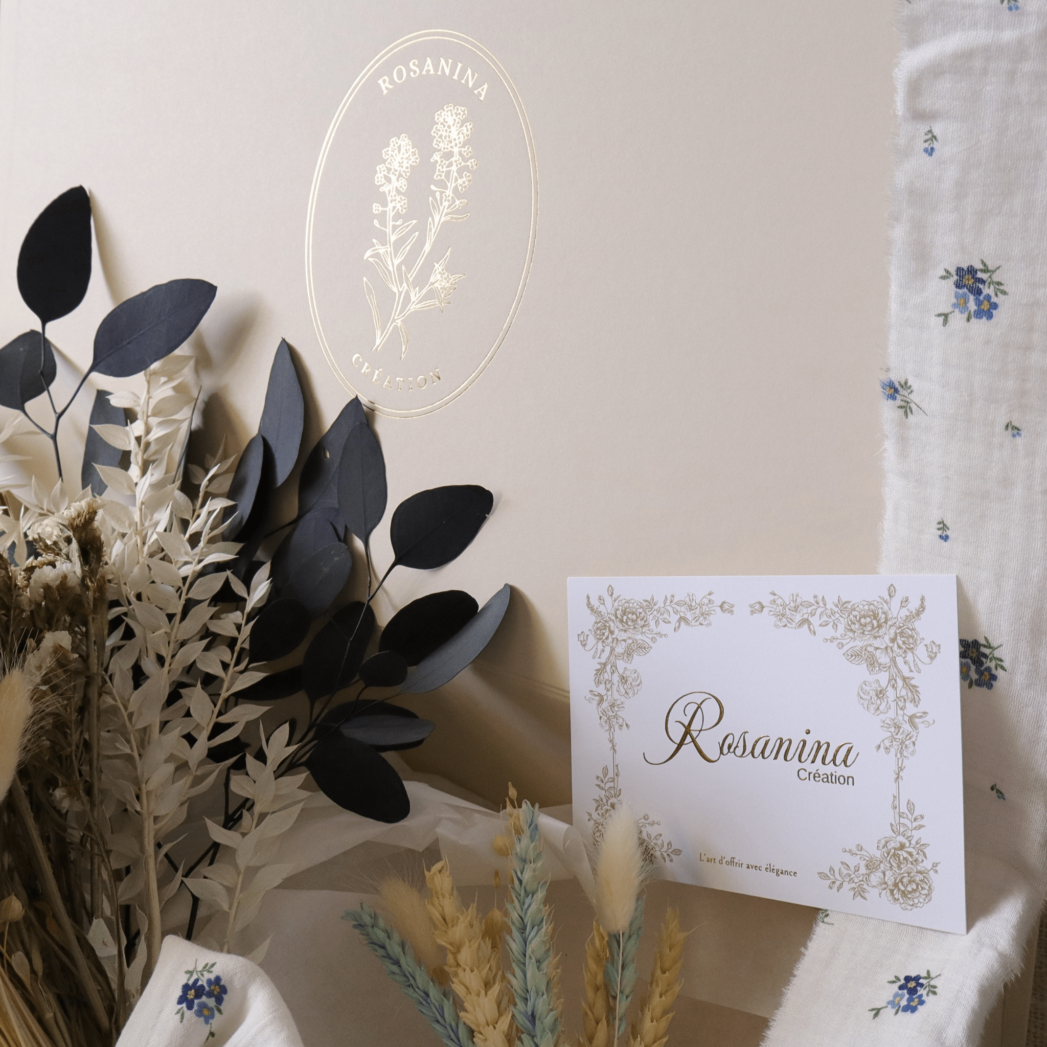 Coffret Bouquet Prestige - Fiona - cadeau naissance prêt à offrir - Rosanina Création