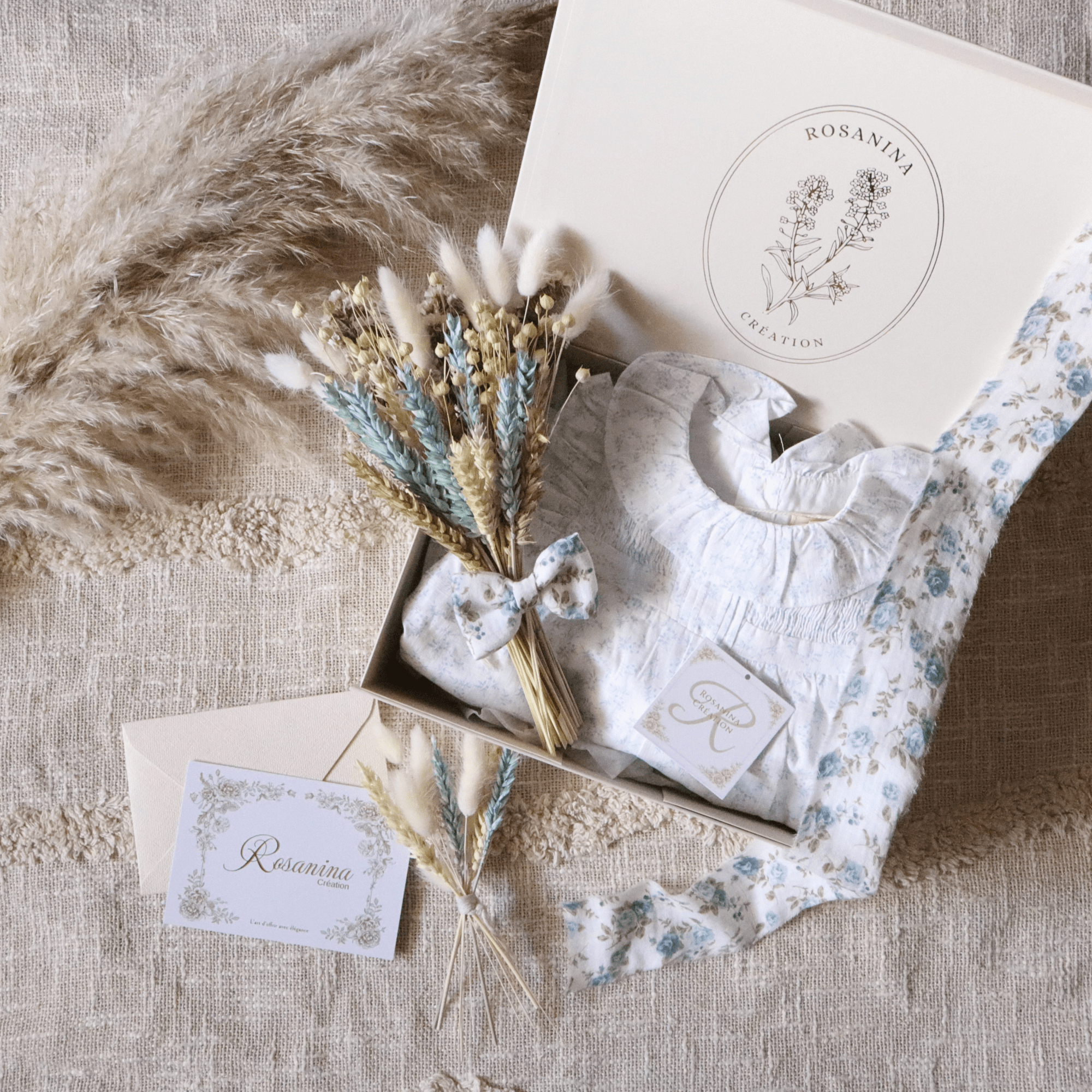 Coffret Harmonie Essentiel - Bleuet - cadeau naissance prêt à offrir - Rosanina Création