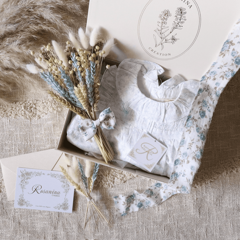 Coffret Harmonie Essentiel - Bleuet - cadeau naissance prêt à offrir - Rosanina Création