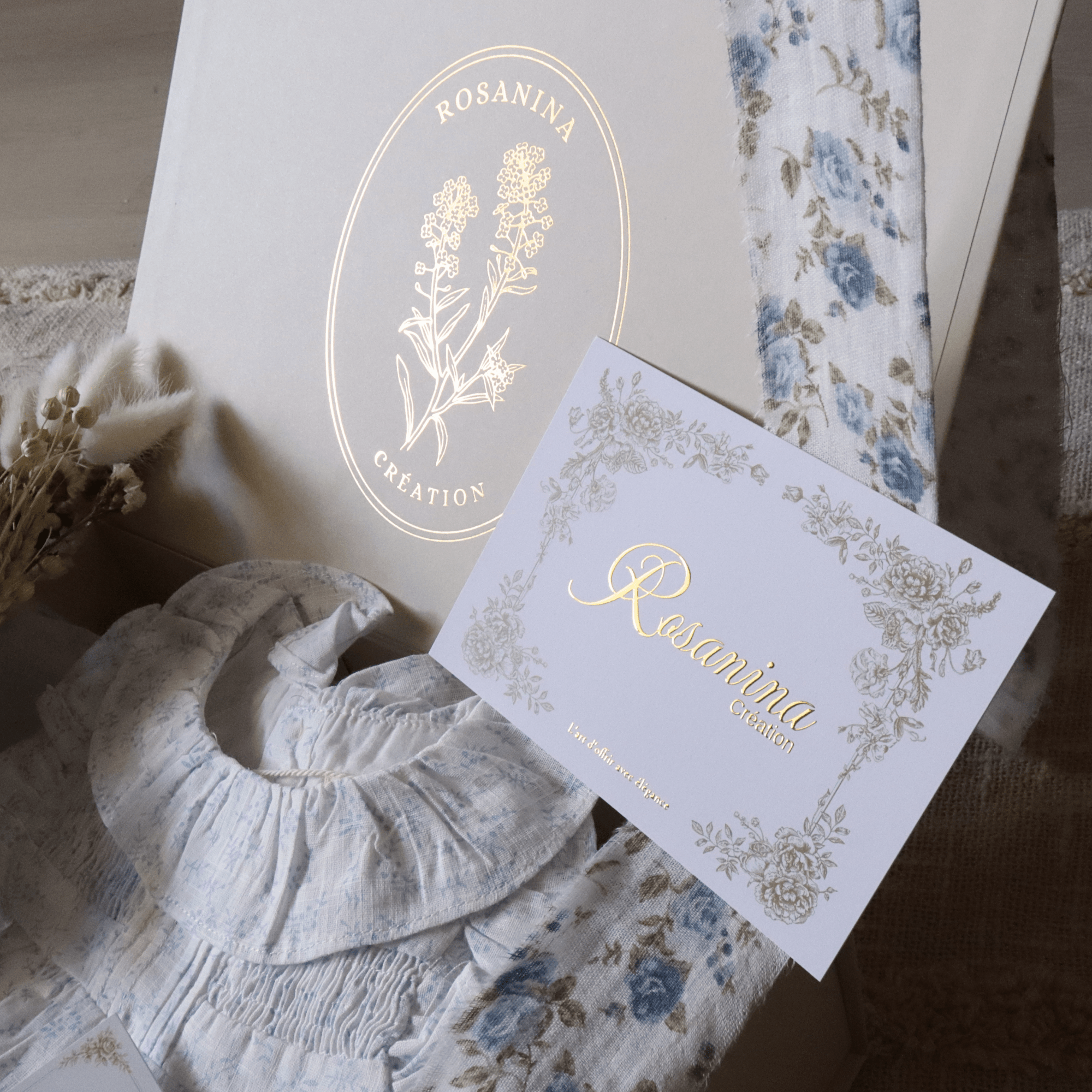 Coffret Harmonie Essentiel - Bleuet - cadeau naissance prêt à offrir - Rosanina Création