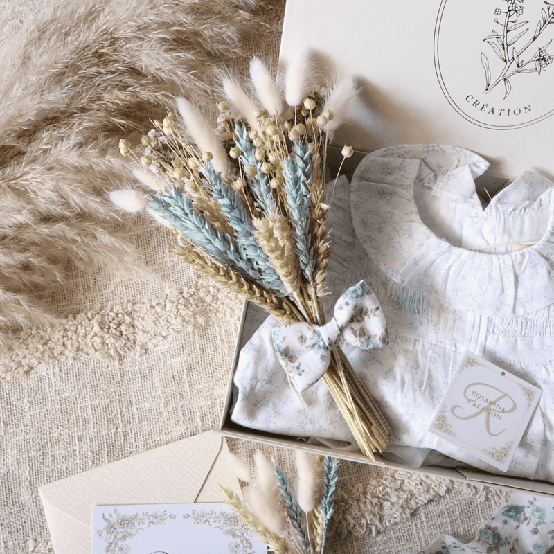 Coffret Harmonie Essentiel - Bleuet - cadeau naissance prêt à offrir - Rosanina Création