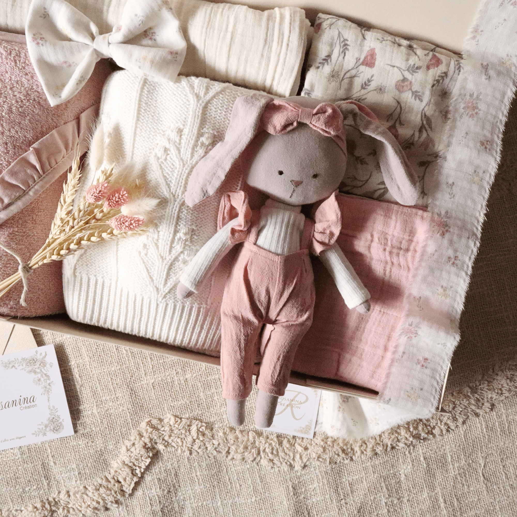 Coffret naissance Essentiel - Gladys - cadeau naissance prêt à offrir - Rosanina Création