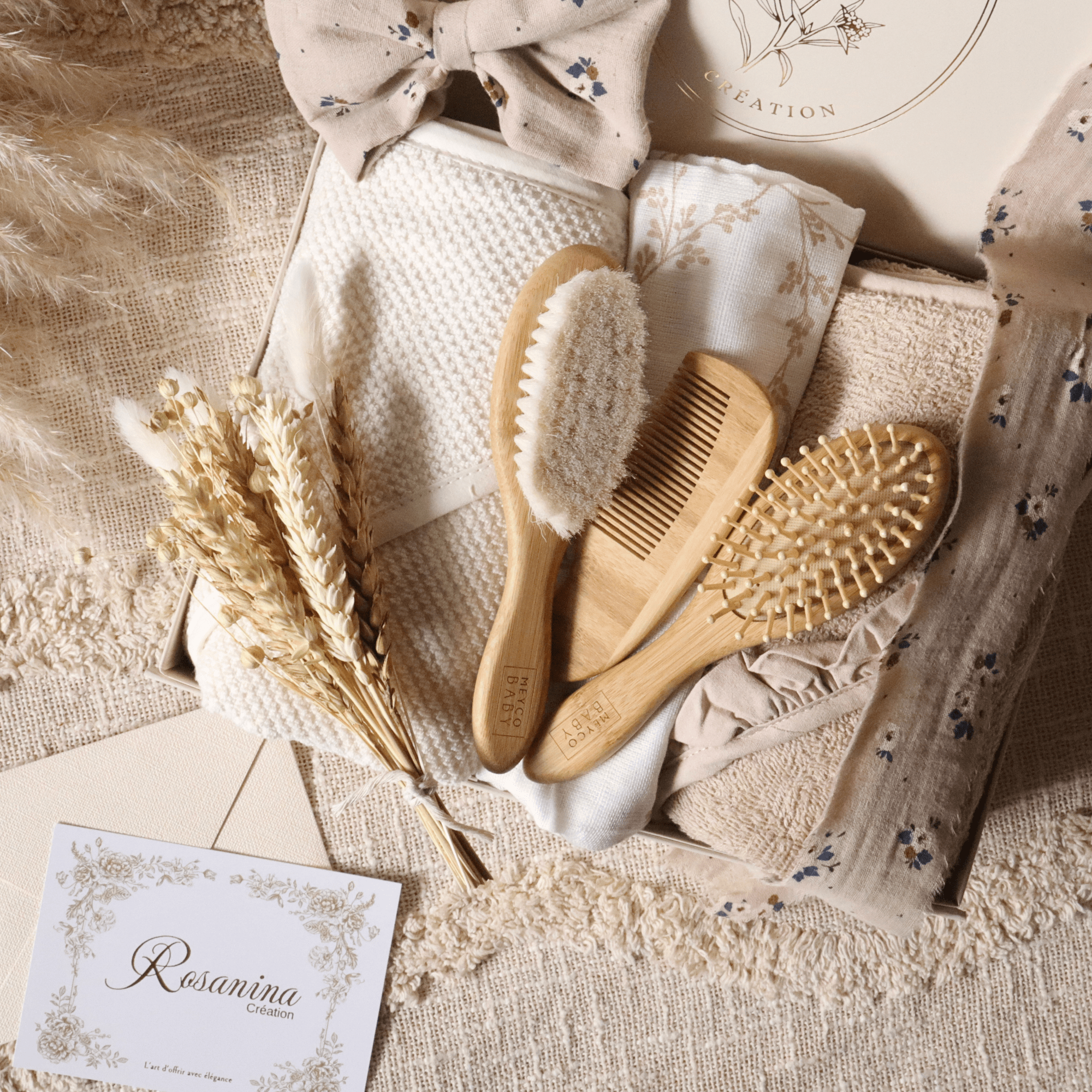 Coffret Petite Attention Prestige - Glamour - cadeau naissance prêt à offrir - Rosanina Création