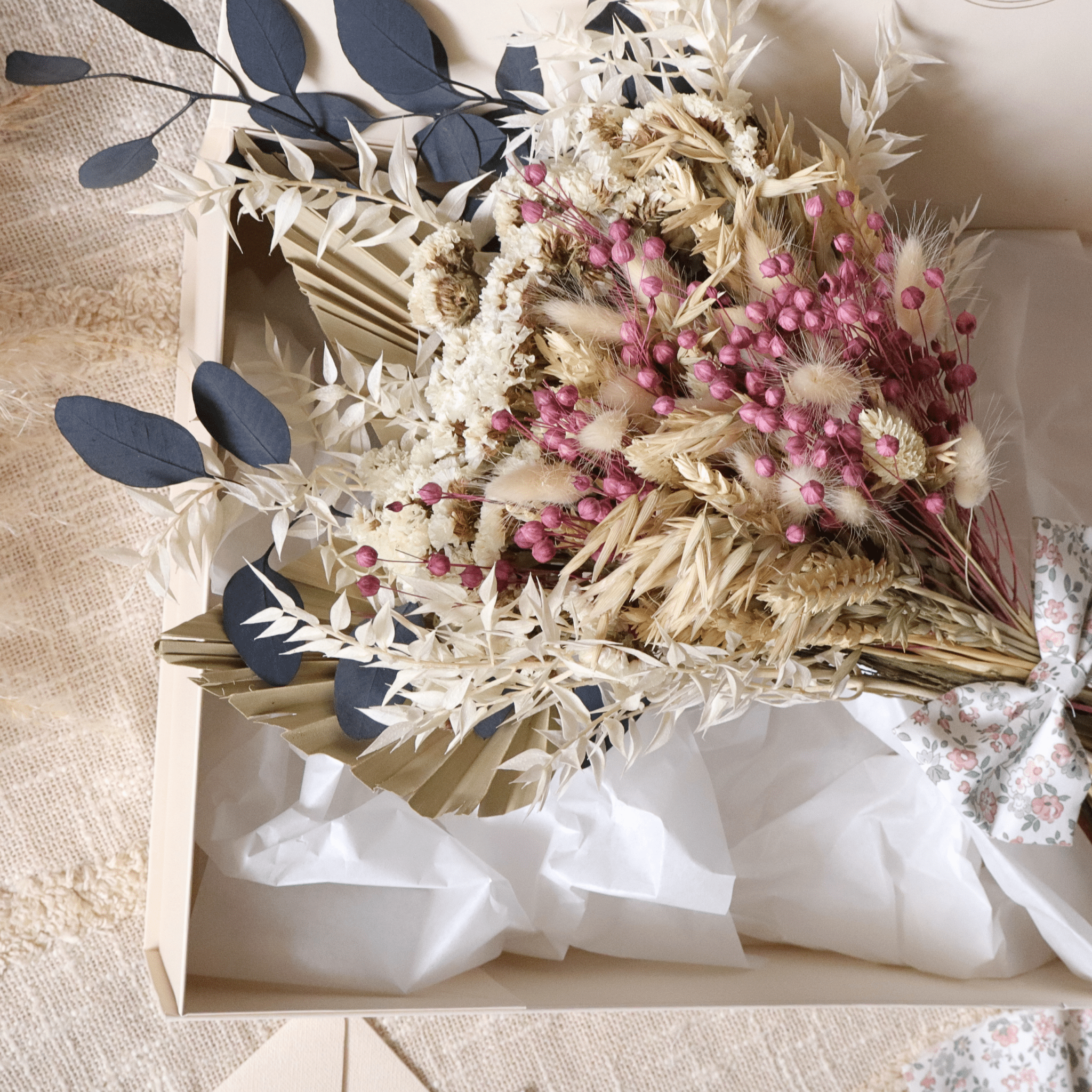 Coffret Bouquet Prestige - Bélinda - cadeau naissance prêt à offrir - Rosanina Création